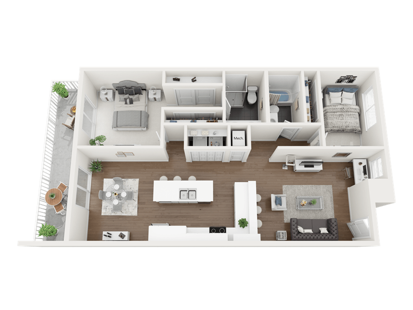 2 Bedroom 2 Bathroom Penthouse
